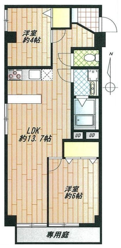 間取り図 - 新規募集！世田谷区若林・2路線可能（下北・三茶も歩いていける）猫アレルギーがない方、募集！} - ルームシェアルームメイト