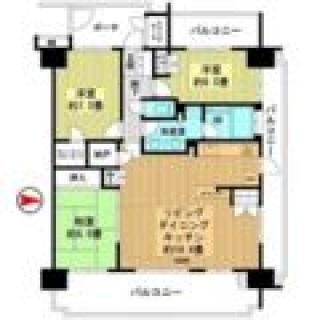 間取り図 - 6月28日より入居可能!西武池袋線、大泉学園駅、3ldkマンション6畳洋室、専用ベランダ付} - ルームシェアルームメイト