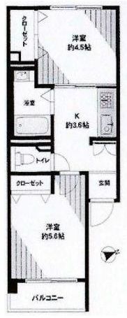間取り図 - 【値下げしました】世田谷線上町駅徒歩6分　２Ｋ　家電・家具・自転車等付(そのまま住めます)} - ルームシェアルームメイト