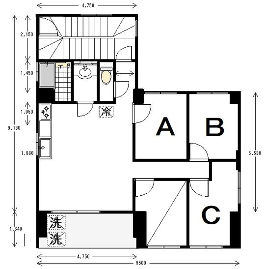 間取り図 - 北大塚シェアハウス入居者募集} - ルームシェアルームメイト