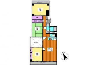 間取り図 - 東武練馬駅徒歩９分　商店街沿い　個室６畳48000円　３ＬＤＫ　池袋１５分} - ルームシェアルームメイト