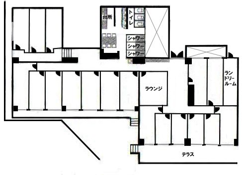 間取り図 - ドミトリー料金は横浜最安値！お友達と一緒に♪もちろんお1人でもお気軽に♪短期利用もできます♪} - ルームシェアルームメイト