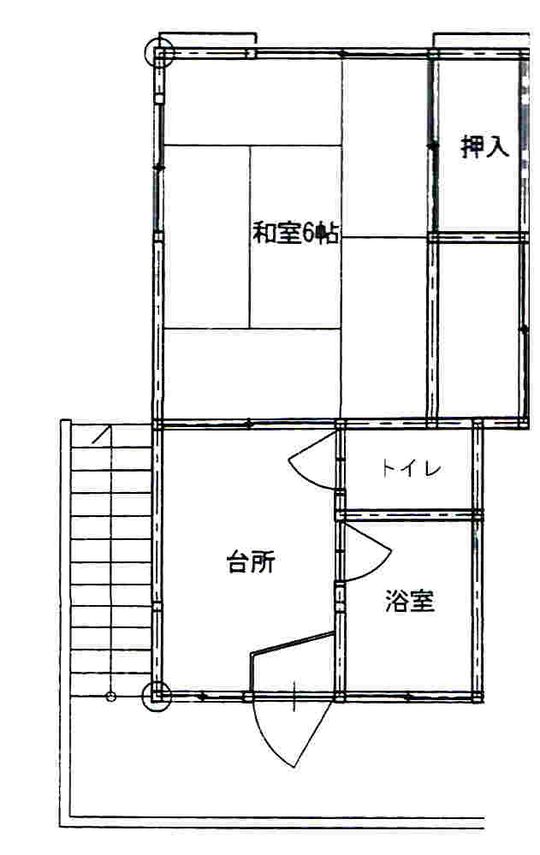 間取り図 - 家賃３万円台貸アパート 風呂トイレ別　現況優先 6帖畳 JR横浜線町田駅徒歩５分の物件です} - ルームシェアルームメイト
