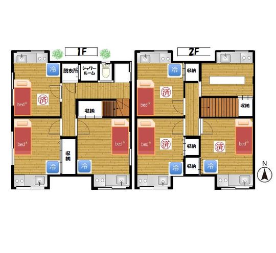 間取り図 - 即入居可能！物件はフルリノベーション済みでとても綺麗なお部屋。 そして各お部屋、全てに流し台完備。家電家具充実。 パーソナル重視型の女性専用ルームシェアをご紹介致します} - ルームシェアルームメイト