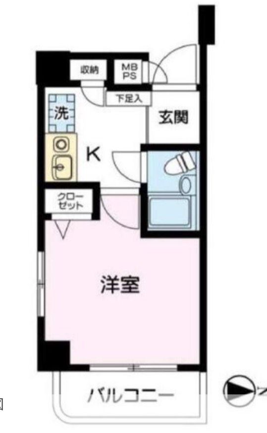 間取り図 - 浦和駅近　家電付き1Kマンション} - ルームシェアルームメイト