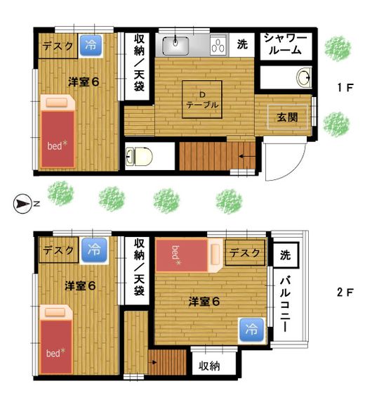 間取り図 - ★人気の柴又！冷蔵庫付き6畳個室・女性限定シェアハウス・22,000円～★} - ルームシェアルームメイト