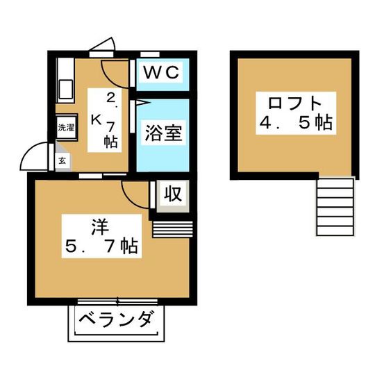 間取り図 - ロフト貸し出し} - ルームシェアルームメイト