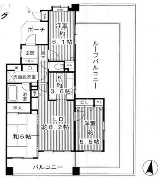 間取り図 - 50,000円－都営浅草線西馬込駅　2室の内空き１室/男女不問１名を募集　} - ルームシェアルームメイト